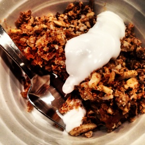 The Shrinking Hubby's healthy crumble with coconut yoghurt