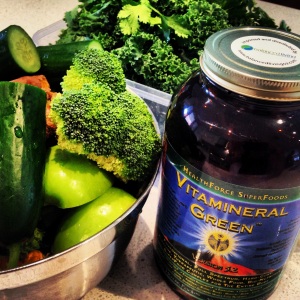 Getting ready to make some green juice with my Vitamineral green