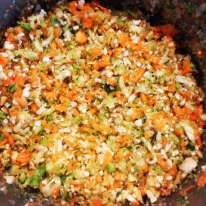 Chopped Veggies ready for The Shrinking Hubby's Bolognese Sauce